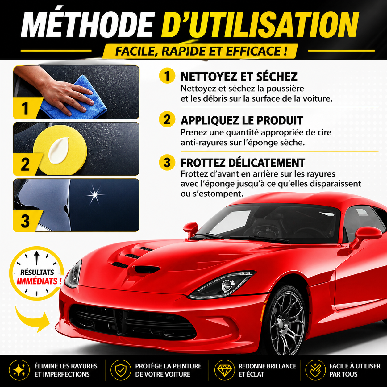 Cera universal para remoção de riscos em automóveis – Remove riscos, manchas e oxidação, e também restaura os faróis! 🚗✨