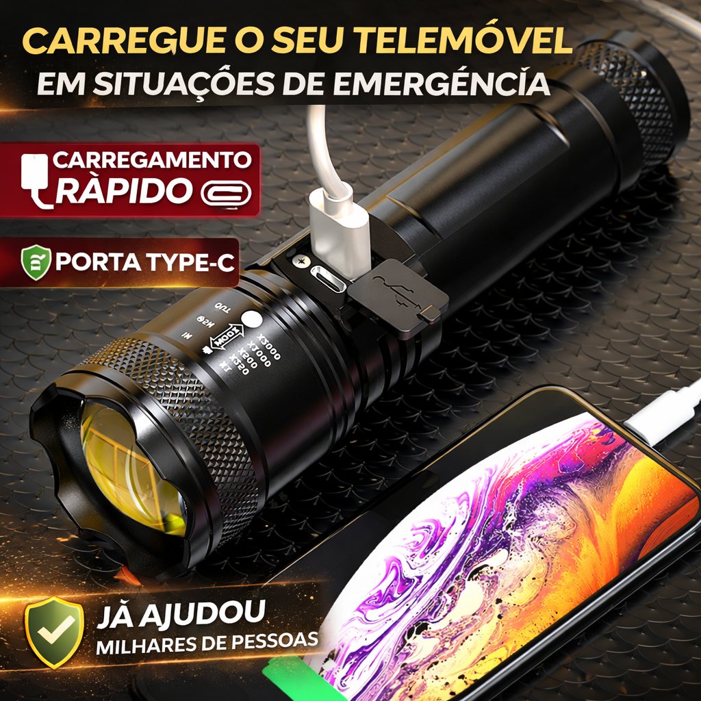 🔦💥 Superzoom Potente e Impermeável