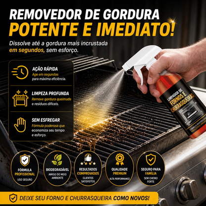 Limpador de Ação Rápida para Fornos e Churrasqueiras