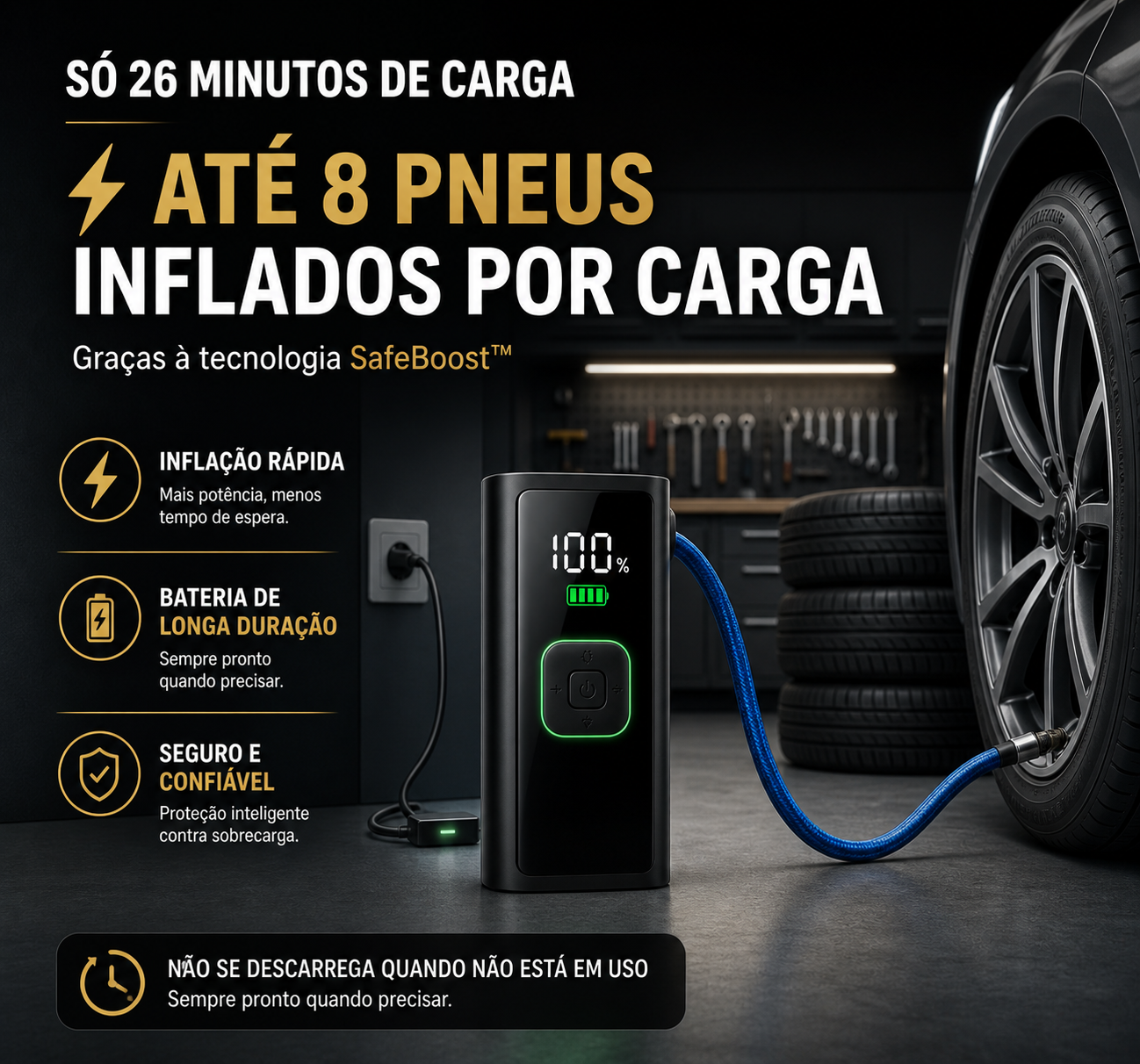 Compressor de Ar Profissional Inteligente Sem Fio
