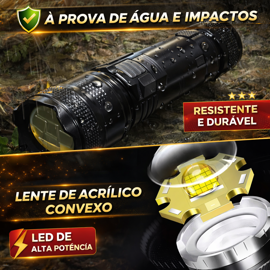 🔦💥 Superzoom Potente e Impermeável