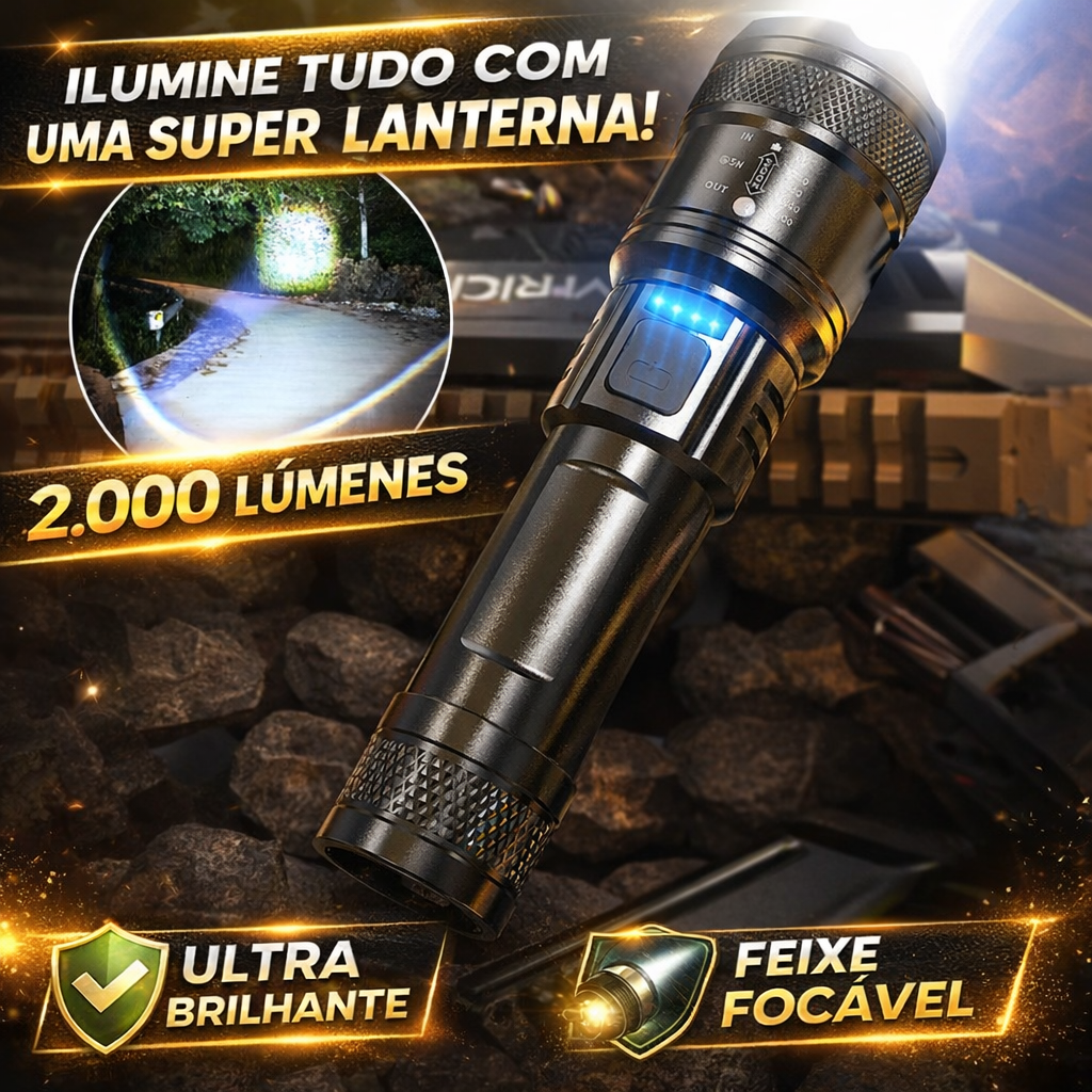 🔦💥 Superzoom Potente e Impermeável