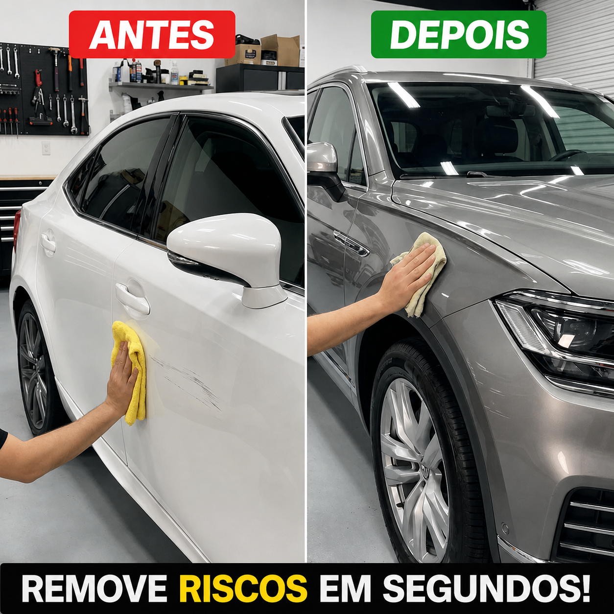 Cera universal para remoção de riscos em automóveis – Remove riscos, manchas e oxidação, e também restaura os faróis! 🚗✨